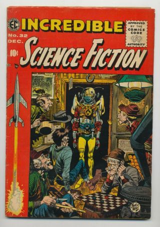 Incredible Science Fiction 32 1955 Vg 4.  0 Jack Davis Cover Sci - Fi Ec Comics