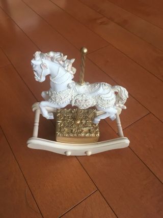 Vintage 1994 San Francisco Music Box Company Porcelain Rocking Carousel Horse