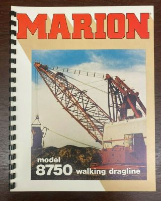 Marion Power Shovel - Dragline 8750 - Vintage Brochure Bound Equipment Orig 70s
