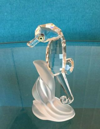 Retired Swarovski Crystal Seahorse Figurine 7614 Nr 080 000 Mib W/coa