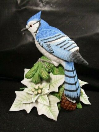 Lenox " 1998 Christmas Blue Jay " Porcelain Bird - -