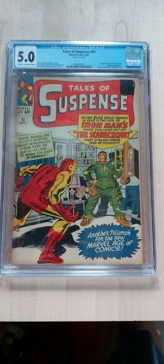 Tales Of Suspense 51 Cgc 5.  0 Iron Man.  First Appearance Of The Scarecrow