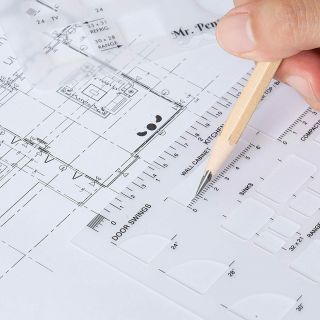 Mr.  Pen House Plan,  Interior Design and Furniture Templates,  Drafting Tools and 2