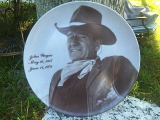 Rare Vintage John Wayne Commemorative Melmac Plate Display Only 1907 To 1979