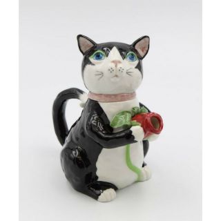 Teapot Cat With Rose Mnib