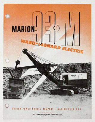 1956 Marion Shovel 93 - M Dragline Shovel Sales Brochure