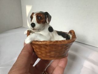 Royal Doulton Dog Terrier Puppy in Basket HN2587 2