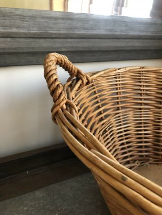 Vintage Wicker Laundry Basket with 1 Handle - Farmhouse Antique Country 2