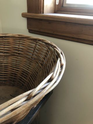 Vintage Wicker Laundry Basket with 1 Handle - Farmhouse Antique Country 3