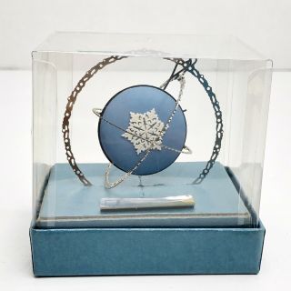 Wedgwood Blue & White Jasper Ware Snow Flake In Silver Ball Christmas Ornament