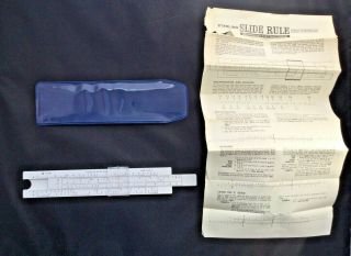 Vintage Sterling Slide Rule No.  587 In Case With Instructions Made In Usa
