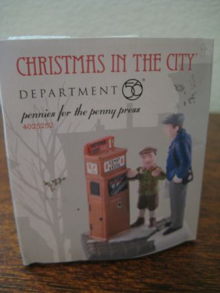 Dept 56 " Pennies For Penny Press " 2012 Christmas In The City 4025252 Accessory