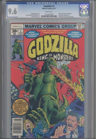 Godzilla 1 The King Of Monsters 1 Cgc 9.  6 Marvel 1977 Foot Stompin 
