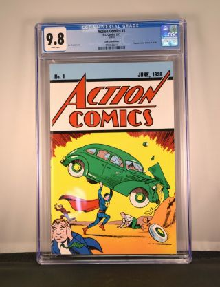 Action Comics 1 Cgc 9.  8 White Pgs Loot Crate June 1938 Reprint 1st App Superman