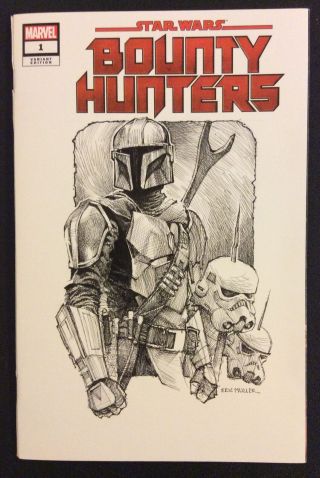 Star Wars Bounty Hunters 1 Comic Book Art Cover Boba Fett Mandalorian