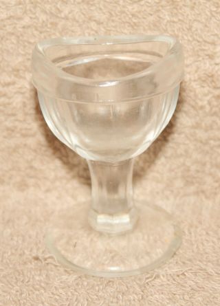 Vintage Antique John Maris Eye Wash Cup With M In Diamond Hallmark Clear Glass