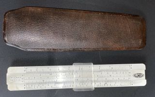 Vintage ACU - MATH No 1240 Slide Rule With Brown Leather Cover 2