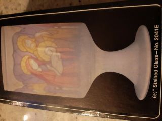 Rare Vintage 1970’s Animates 6 1/2 Stained Glass Candle L.  E.  Smith No.  2041