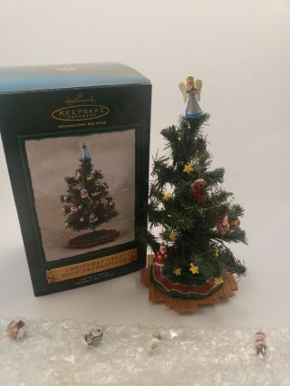 Hallmark Keepsake Miniature Christmas Tree Ornament W/ Extra Decorations.  Look