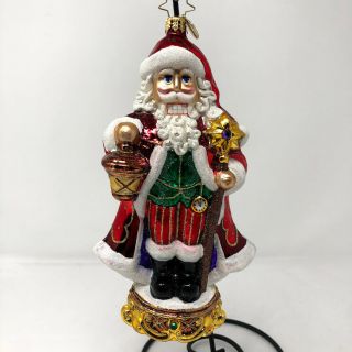 Christopher Radko Blown Glass Nutcracker Santa Christmas Ornament