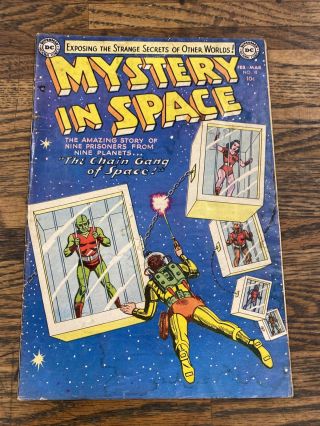 Mystery In Space 18 Pre - Code Golden Age Dc Sci - Fi Comic 1954 Vg Mp