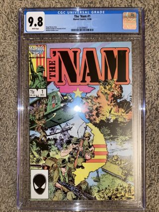 The Nam 1 (1986) Marvel Comics/ Key 1st Issue Cgc 9.  8 White Pages