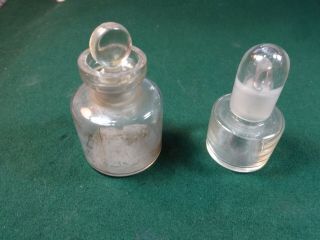 Two Vintage Glass Stoppered Acid Bottles For Testing Gold