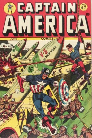 Captain America Comics 47 Golden Age 1944 Timely Schomburg Ww2 Coverless Inc