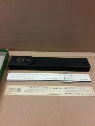 Vintage K & E Polyphase Slide Rule - - In Case / Box 4053 - 3 - - Attic Find