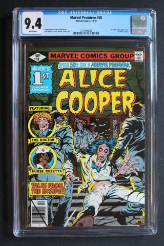 Marvel Premiere 50 1st Alice Cooper In Comics 1979 From Inside Horror Cgc 9.  4