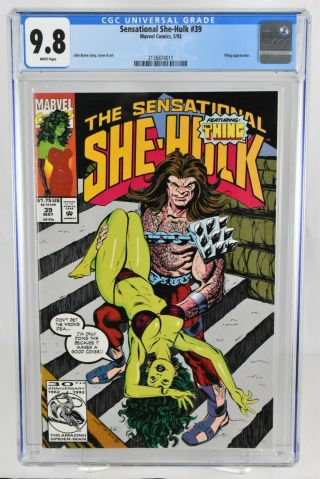 Sensational She - Hulk 39 (1992) Cgc Graded 9.  8 Thing App.  Dc Comics