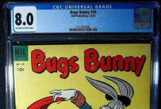 Dell Bugs Bunny 30 CGC 8.  0 Cover features Bugs the Matador vs Toro the bull 3
