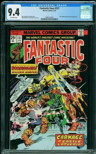 Fantastic Four Issue 157 Apr 1975 | Nm Cgc 9.  4 | Silver Surfer | Doctor Doom