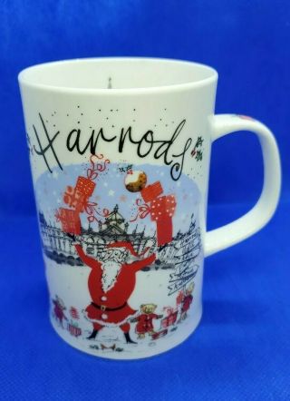 Harrods Knightsbridge Santa Christmas Fine Bone China Coffee Cup Mug England