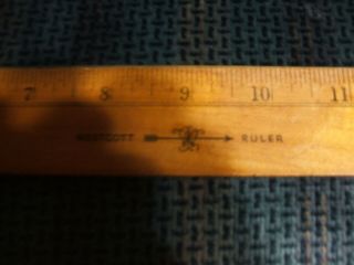 Vintage Westcott Ruler Wood Wooden 18 Inch Metal Edge Made In Usa