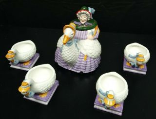 Department 56 " Mother Goose " 5 Piece Tea Set - Unusual