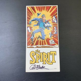 Vintage The Spirit Comic Will Eisner Signed Autographed Rare Marvel Dc Poster