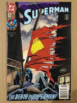Superman 75 Death Of 3rd Print Newsstand Variant Very Rare Dc