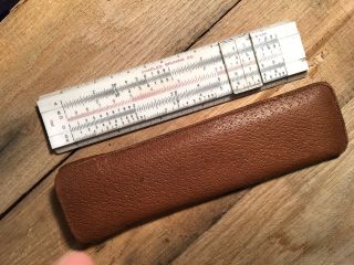 Vintage Charles Bruning Co 2401 Pocket Slide Rule & Leather Case