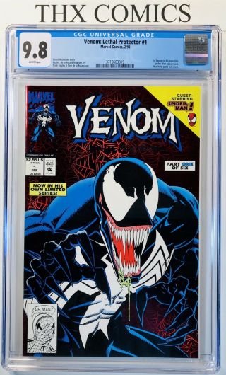 Venom: Letal Protector 1 Cgc 9.  8 White Pages 1st Solo Series 1993 Red Foil Nm/m