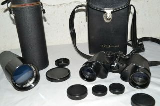 Bushnell 7x35 Binoculars & Herters Spotting Scope Telescope,  Case Vintage Optics