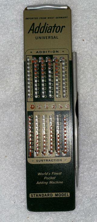 Vintage Addiator Universal Pocket Adding Machine