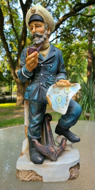 Vintage Figurine Sailor Sea Captain Made In Japan Hand Decorated & Painted 15 " T
