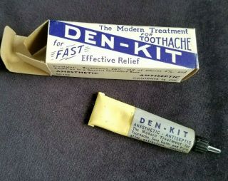 Advertising Dental Box & Tube Den - Kit Williams Pharmacy Baltimore Old Stock