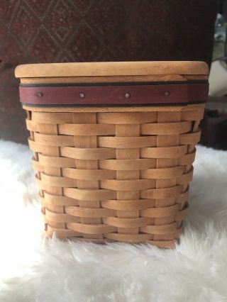 Longaberger Tall Tissue Basket 1994 Fathers Day With Liner