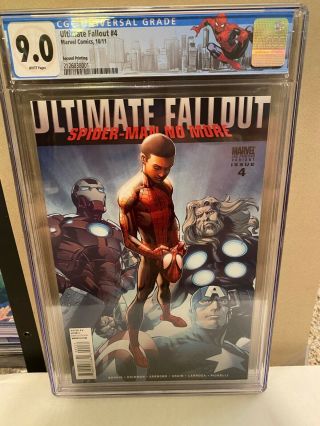 Marvel Ultimate Fallout 4 2nd Print Cgc 9.  0 1st App Miles Morales Custom Label