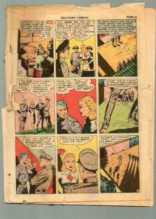 Military Comics 1 Partial Missing Pages 1st Blackhawk Issue
