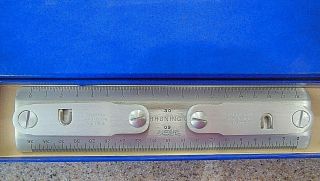 Vintage 6 Inch 2710 F Charles Bruning Metal Drafting Machine Scale 35 Available 2