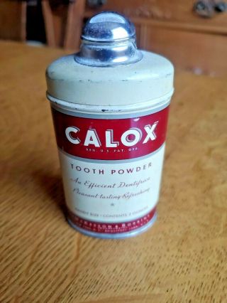 Calox Tooth Powder Tin Mckesson & Robbins Good Housekeeping Seal