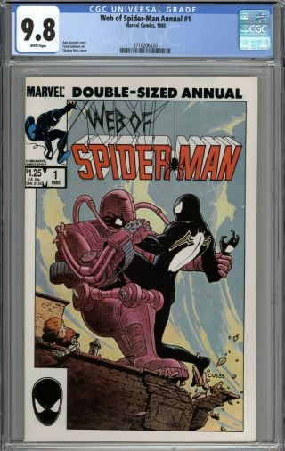 Web Of Spider - Man Annual 1 Cgc 9.  8 Nm/mt Charles Vess Cover White Pages